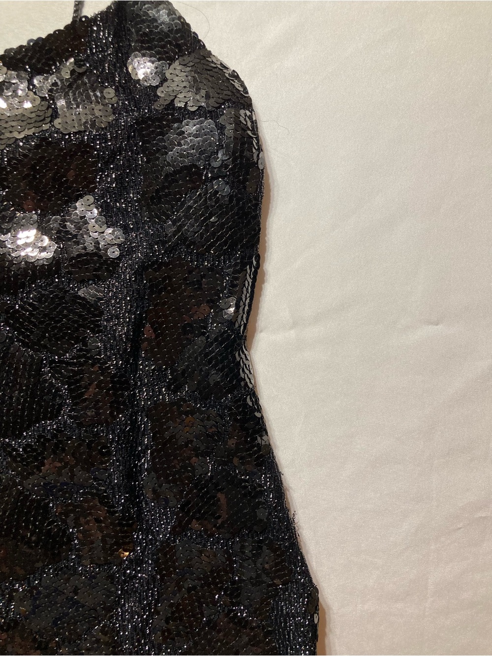 Black Sequin Spaghetti-Strap Mini Dress - Picture 3 of 9